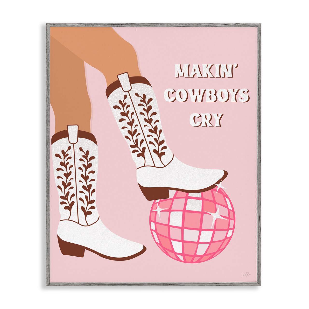 Stupell Industries Makin' Cowboys Cry Framed Giclee Wall Art Design by Natalie Carpentieri